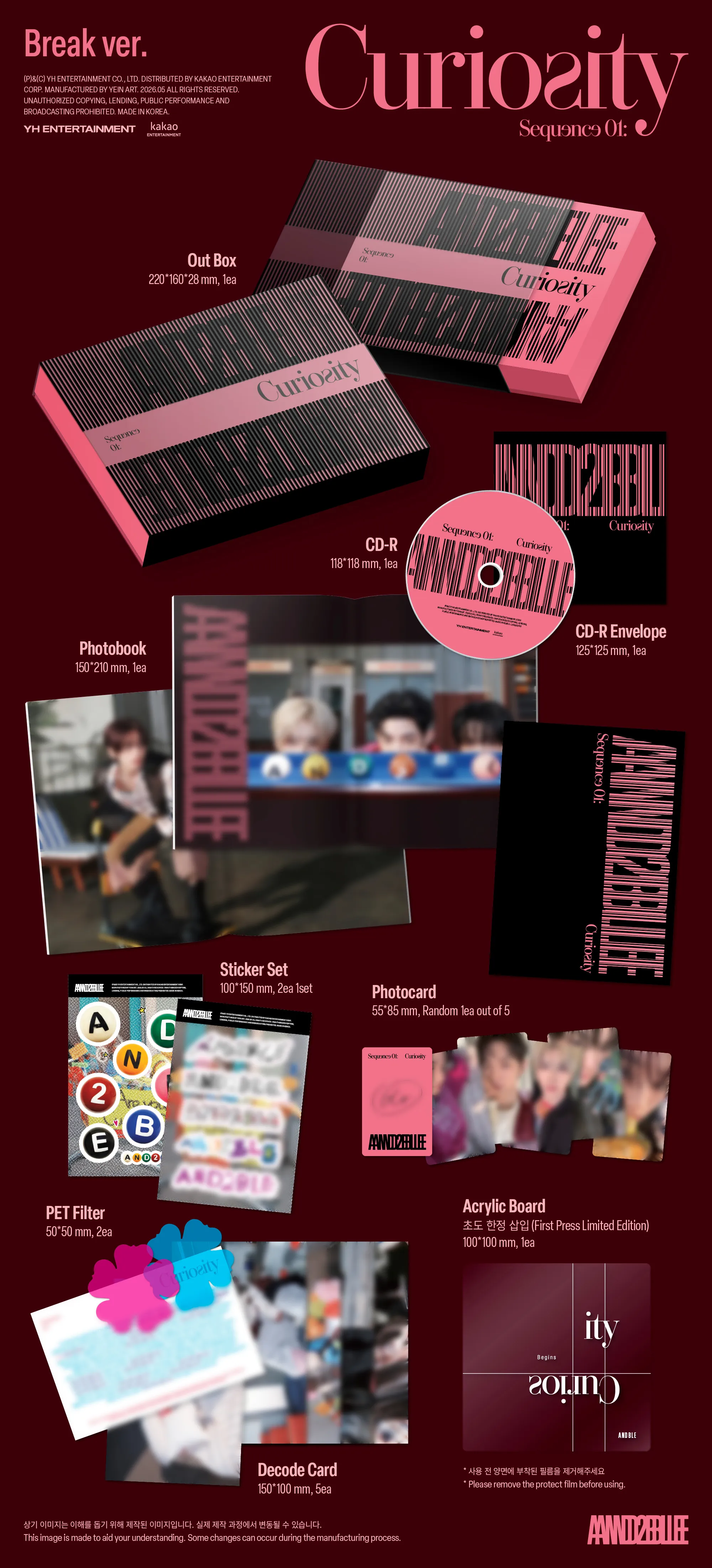 AND2BLE 1st Mini ALBUM [Sequence 01: Curiosity] 【日本限定特典付輸入盤】Break ver.